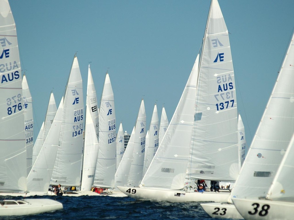 In amongst Etchells racing - Musto Etchells Australian Winter Championship 2009 © Peter Duncan http://www.questphoto.net